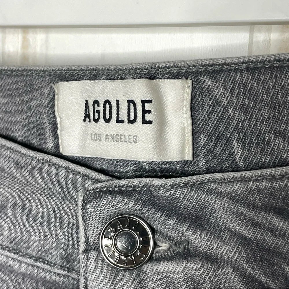 Agolde Nico High Rise Slim Jeans Grey Wash Denim Organic Cotton Ankle Women’s 28 - Picture 5 of 9
